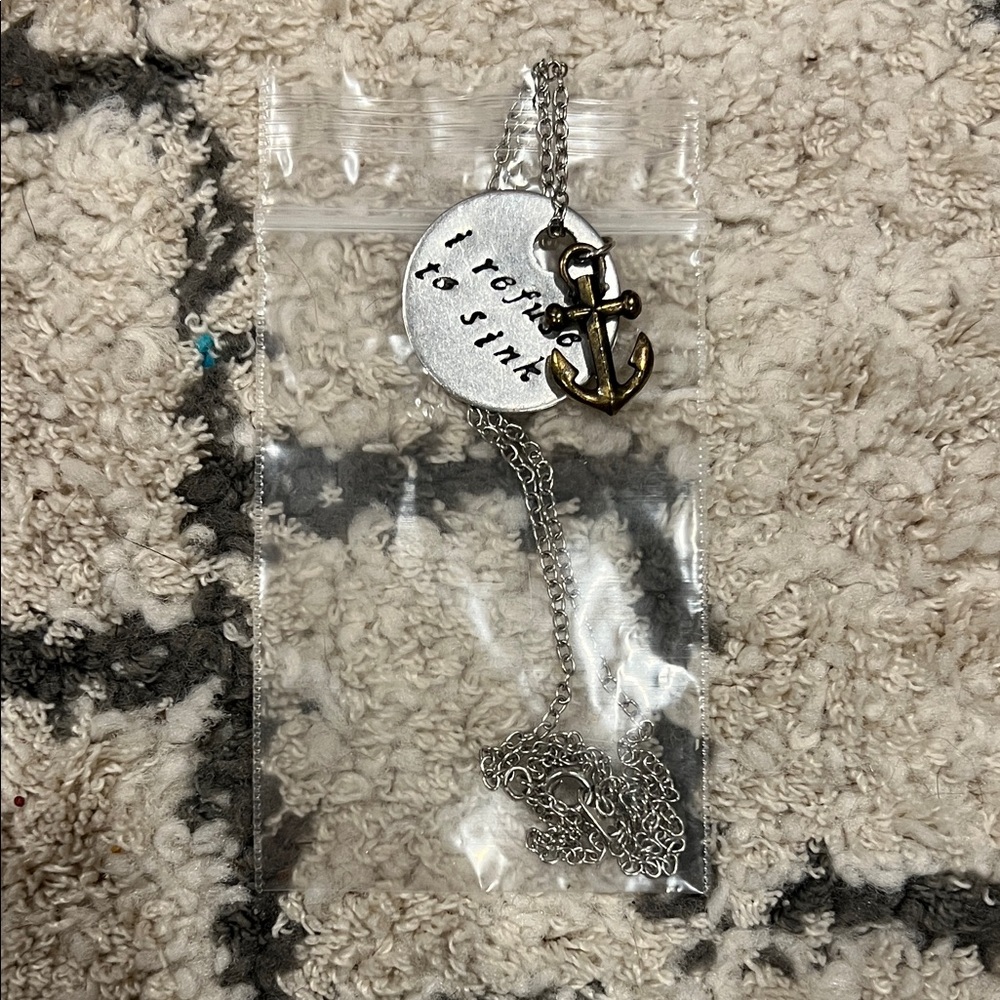 Sterling Silver Anchor Pendant Necklace